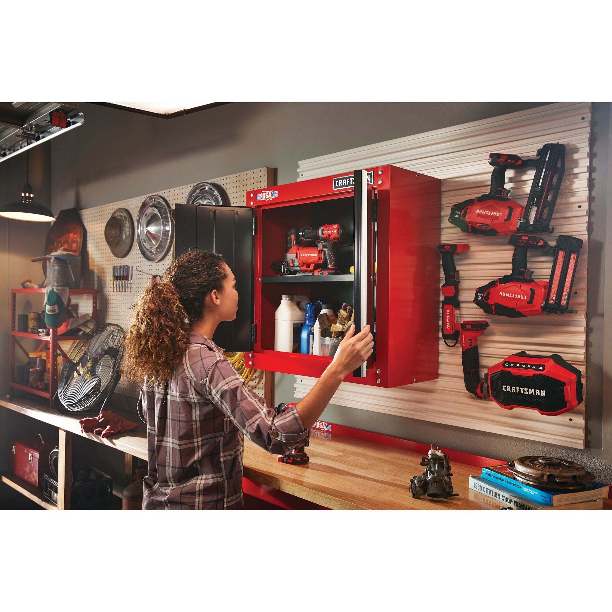28 Inch Wide Garage Storage Wall Tool Cabinet – Red Fashion