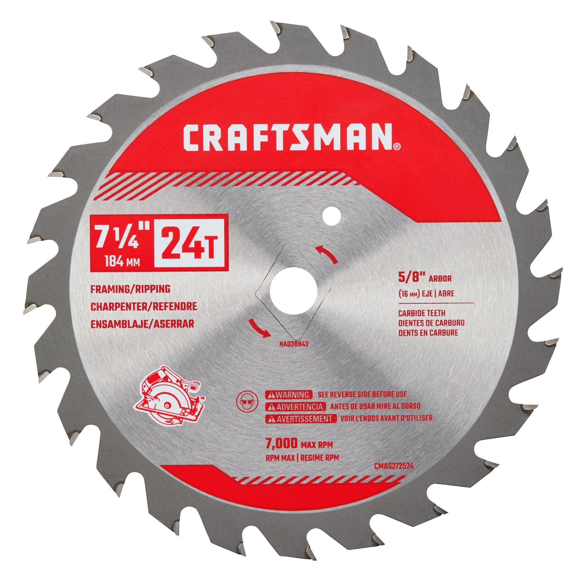 7-1/4-in 24T Framing/Ripping Saw Blade Online Sale