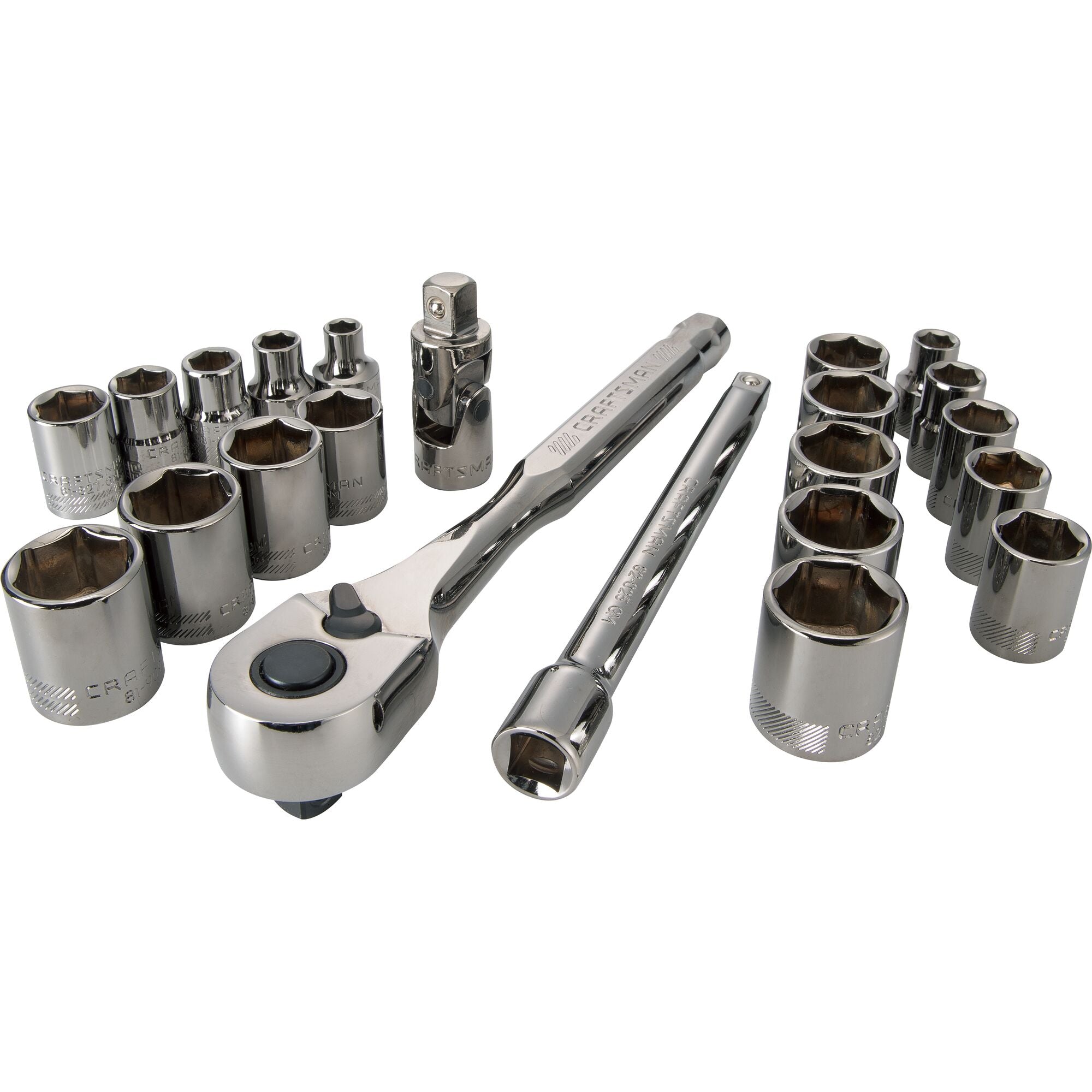 Gunmetal Chrome 3/8-in Drive Mechanics Tool Set (22 pc) Hot on Sale