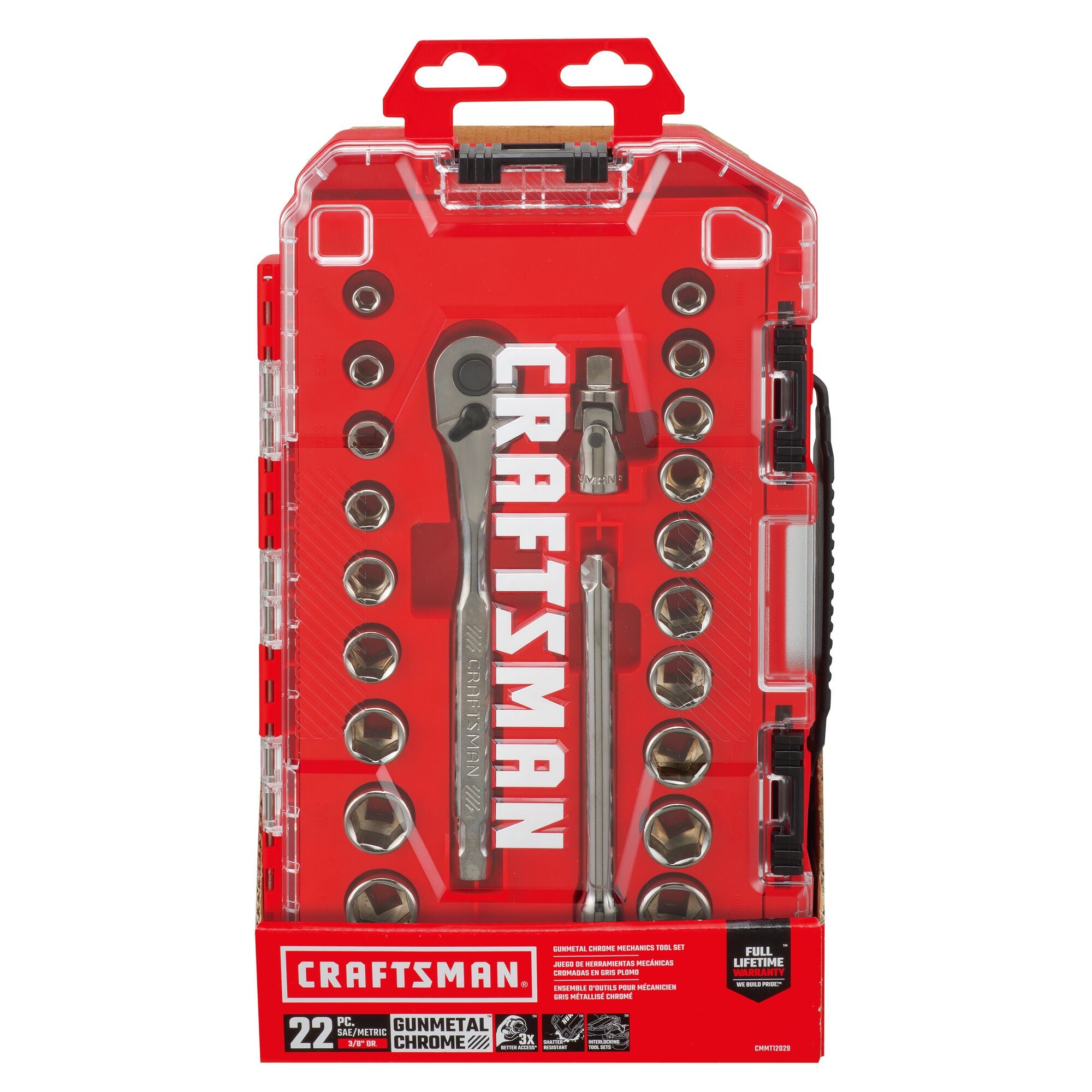 Gunmetal Chrome 3/8-in Drive Mechanics Tool Set (22 pc) Hot on Sale