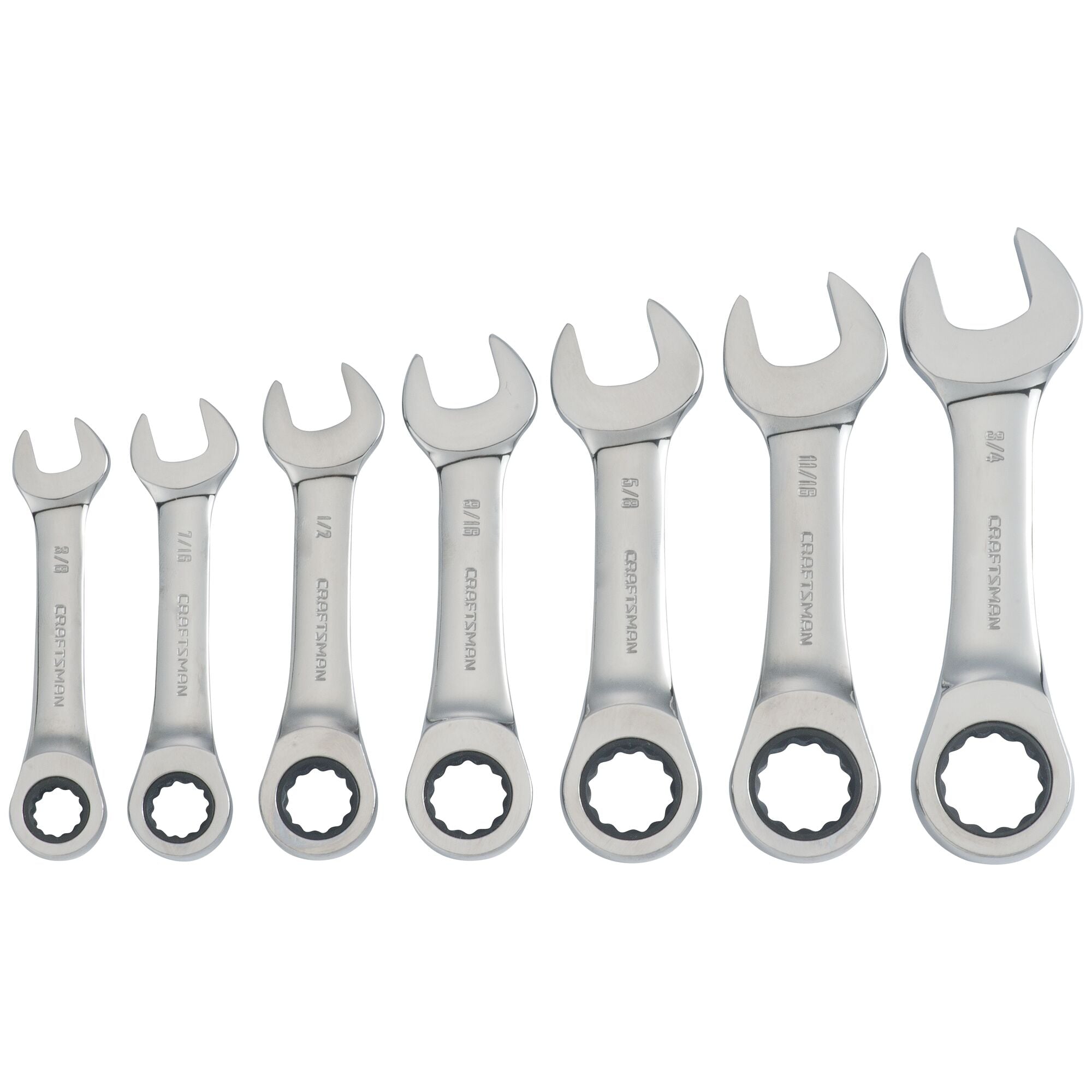 SAE Stubby Ratcheting Wrench Set (7 pc) Discount