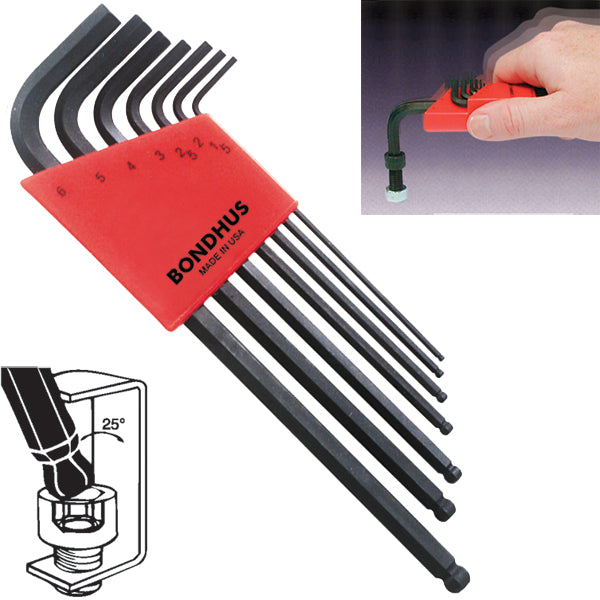 Bondhus 10992 Ball End Metric Hex Key Set 7 Pieces 1.5mm to 6mm Online now