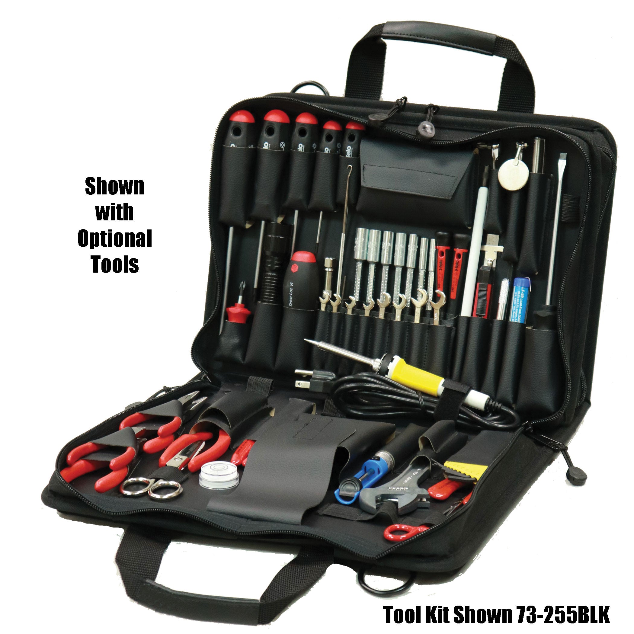 Crawford 255-BLK Double-Sided 2-Compartment Soft Sided Zipper Tool Case 16″ x 11″ x 5″ Hot on Sale