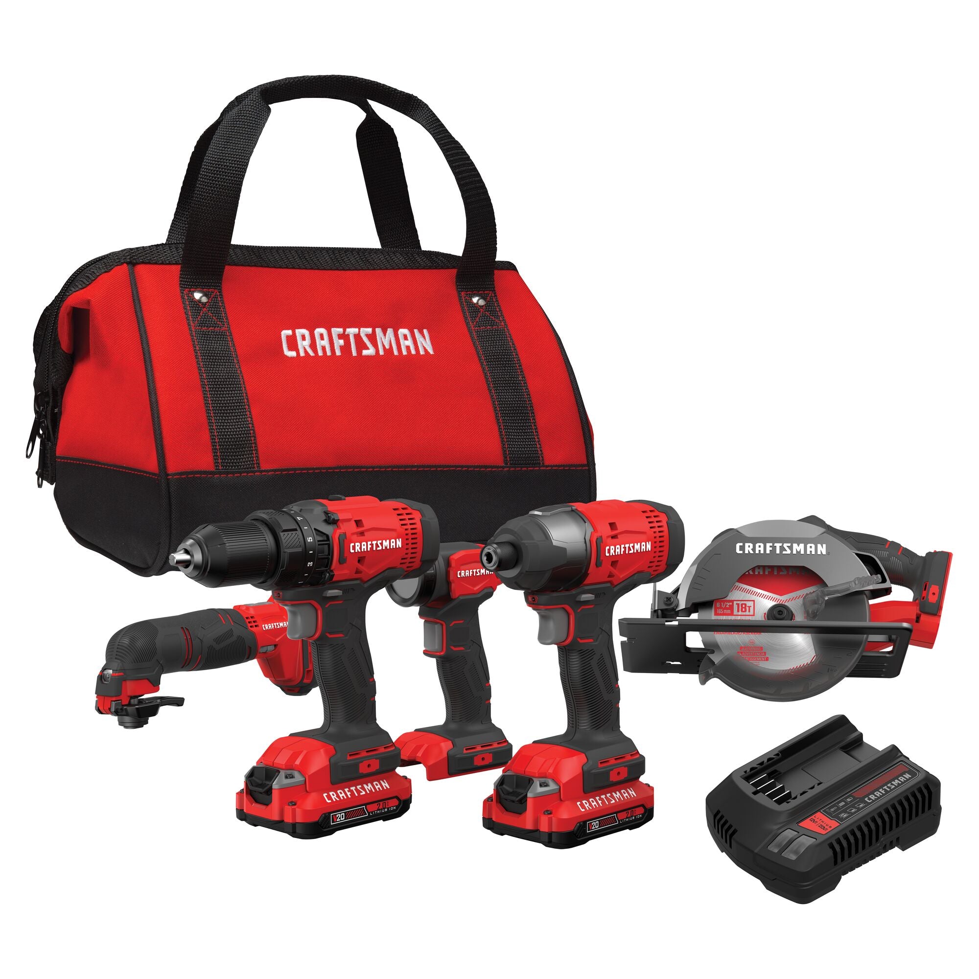 V20* Cordless 5 Tool Combo Kit With Two 2.0 Ah Batteries and Charger Fashion