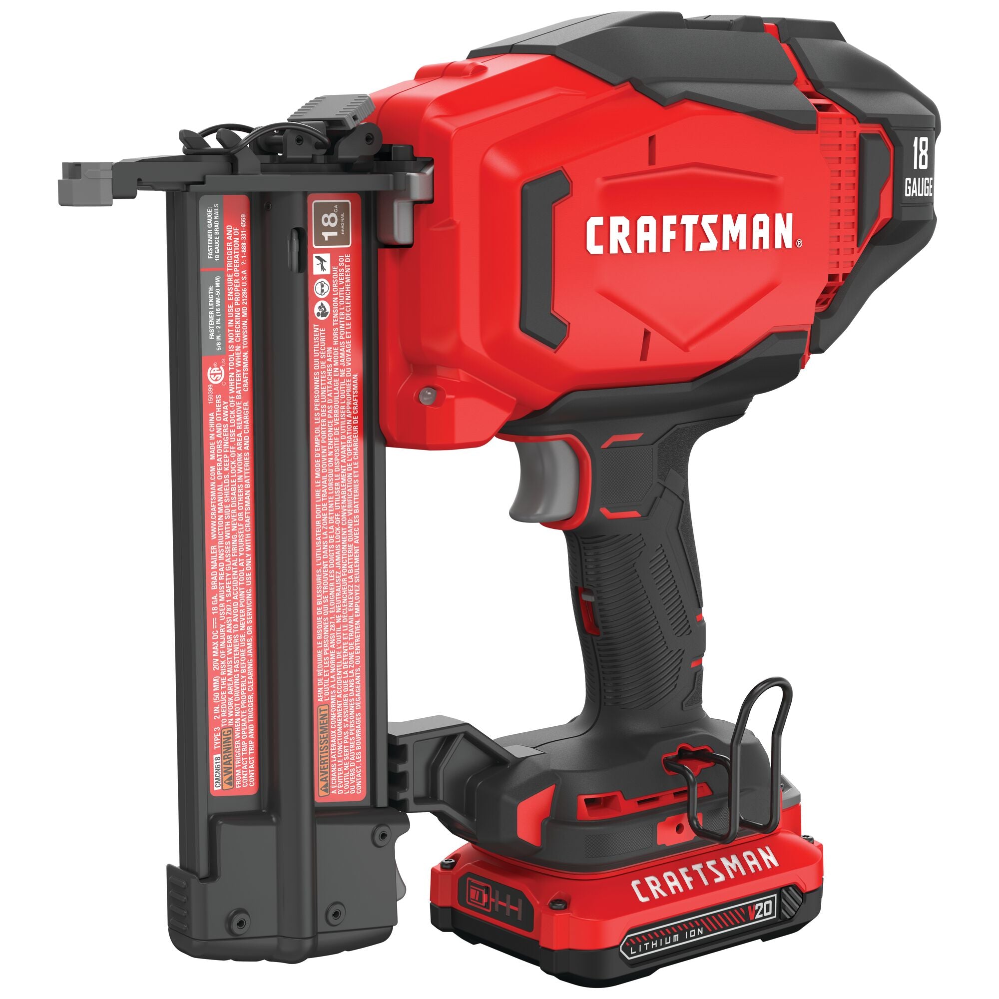 V20* Cordless Brad Nailer Kit With 1.5 Ah Battery and Charger Online Sale