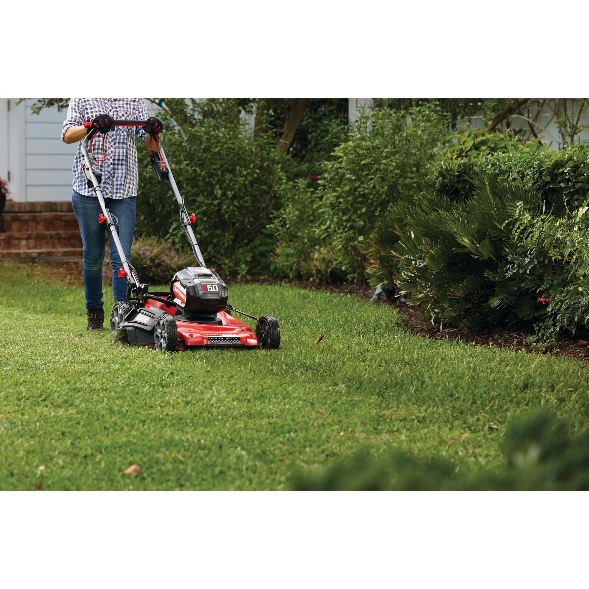 V60* Cordless 21-in 3-In-1 Self-Propelled Lawn Mower Kit With Two 5.0 Ah Batteries and Charger Supply