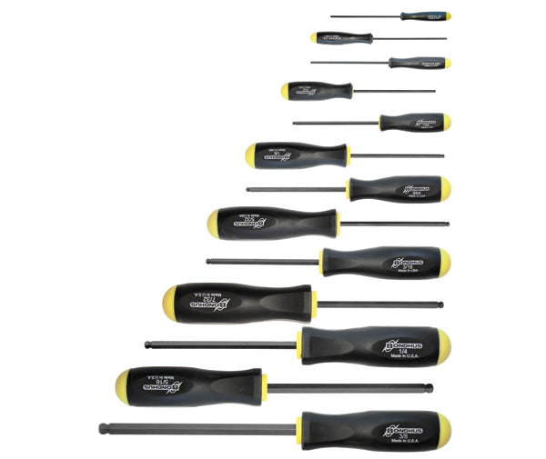 Bondhus 10637 Balldriver Screwdriver Set 0.050″ to 3/8″ 13 Piece Fashion