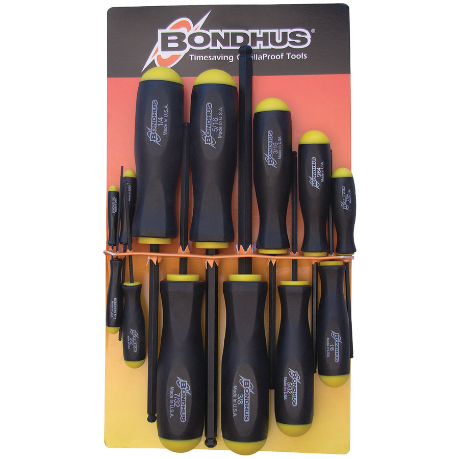 Bondhus 10637 Balldriver Screwdriver Set 0.050″ to 3/8″ 13 Piece Fashion