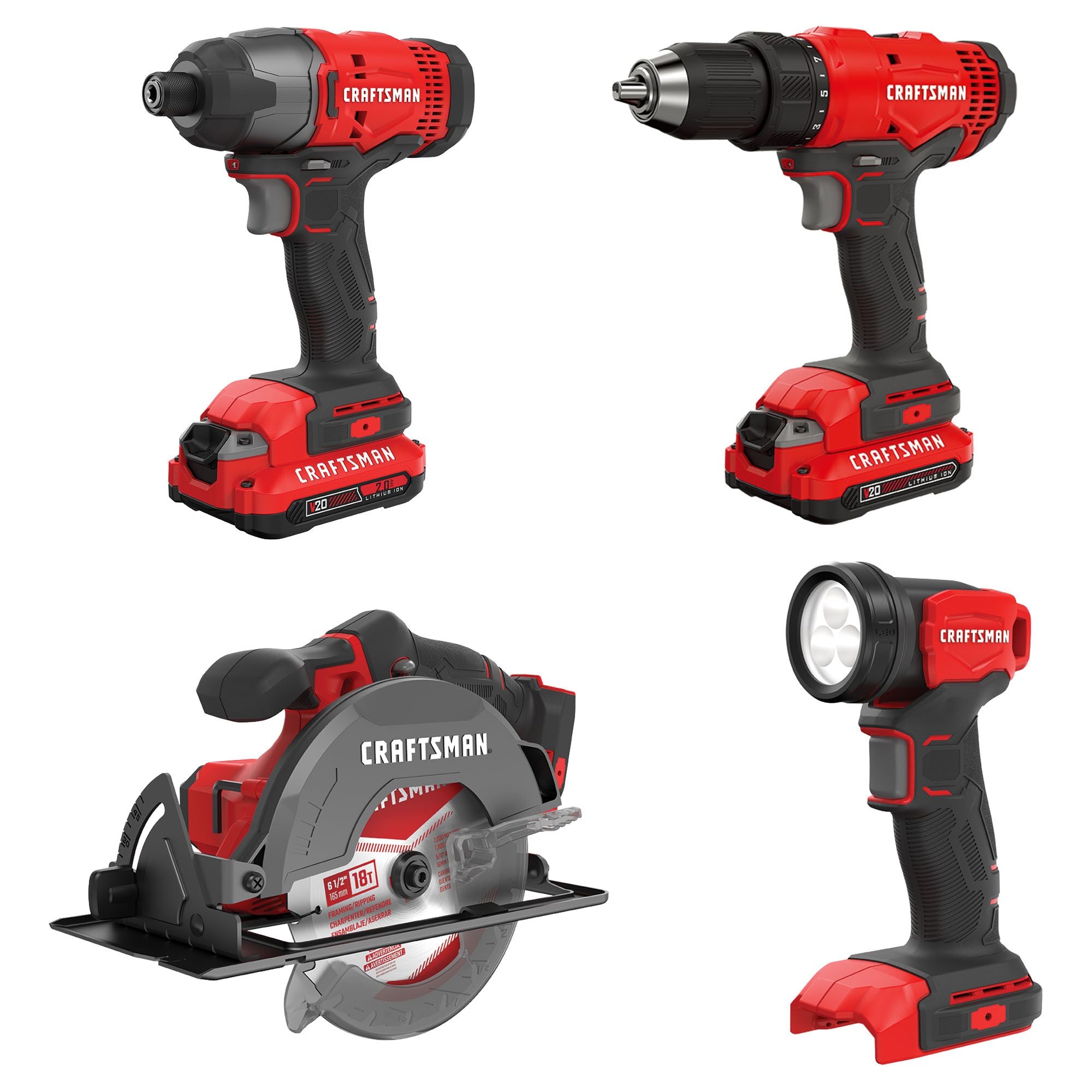 V20* Cordless 4-Tool Combo Kit With Two 2.0 Ah Batteries and Charger Hot on Sale