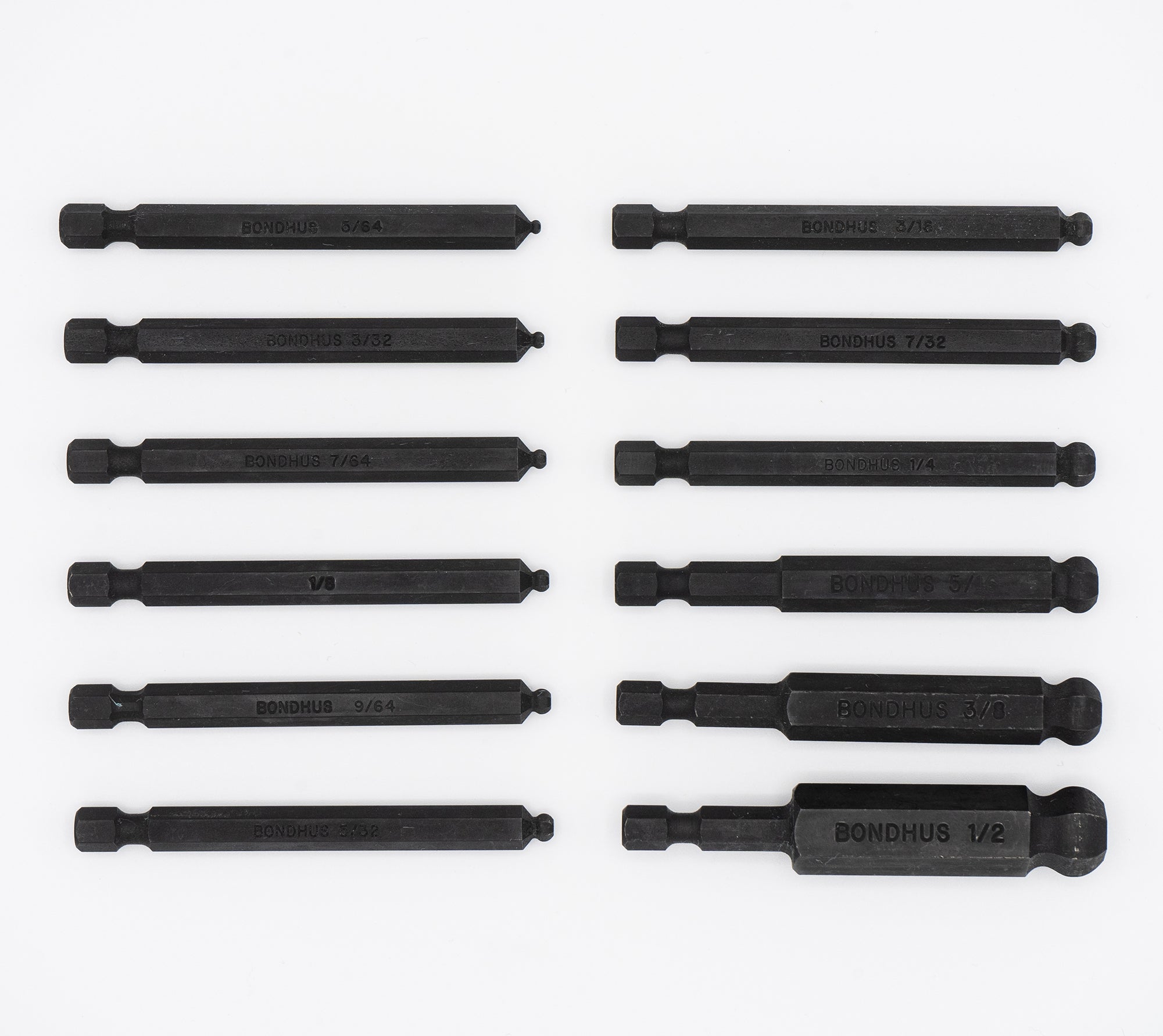 Bondhus 10836 Ball End Hex Drive Power Bit Set 5/64″ to 1/2″ (12 Piece Set) Discount