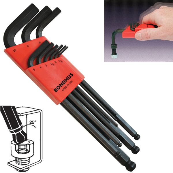 Bondhus 10999 Ball End Metric Hex Key Set 9 Pieces 1.5mm to 10mm Online now