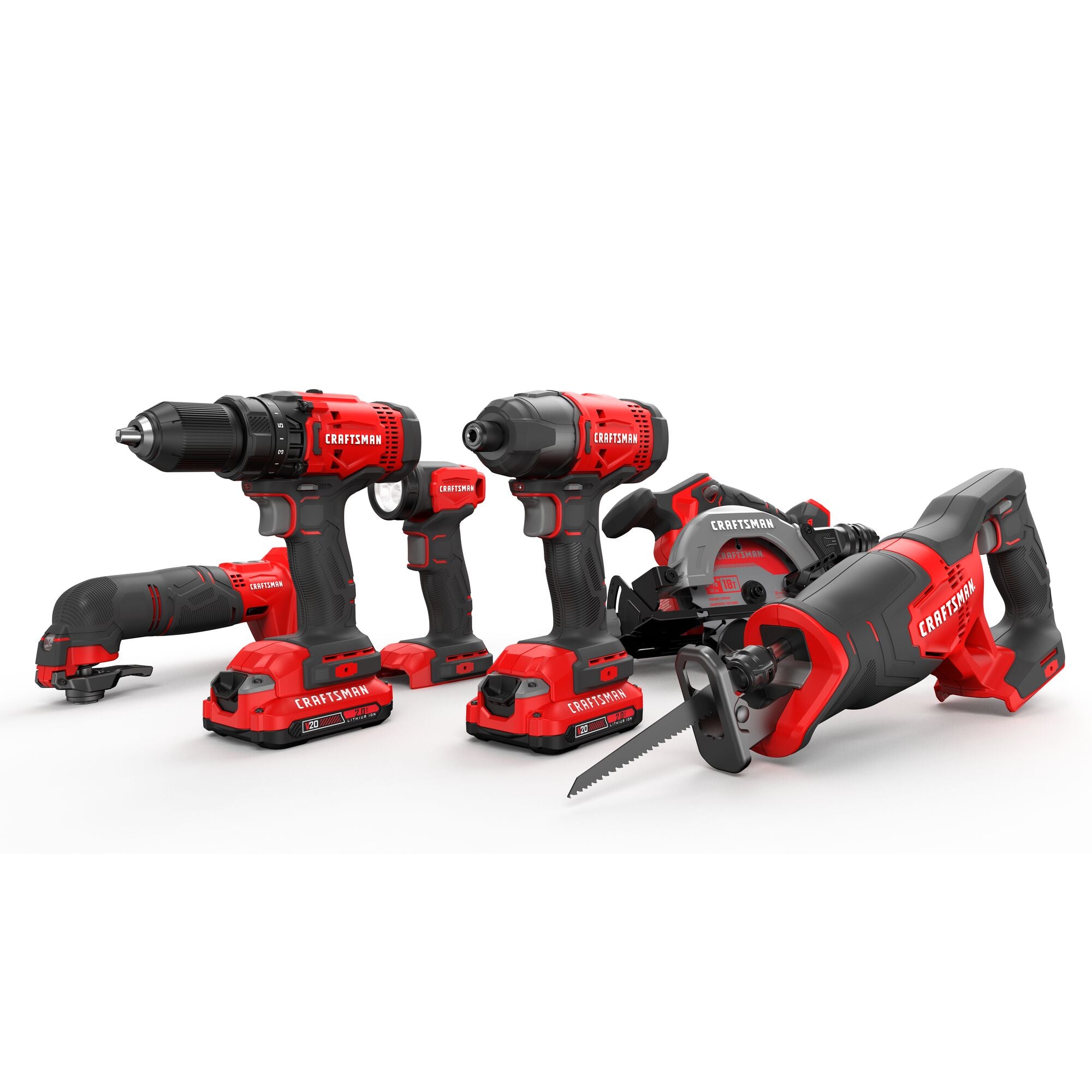 V20* Cordless 6-Tool Combo Kit With Two 2.0 Ah Batteries and Charger Fashion