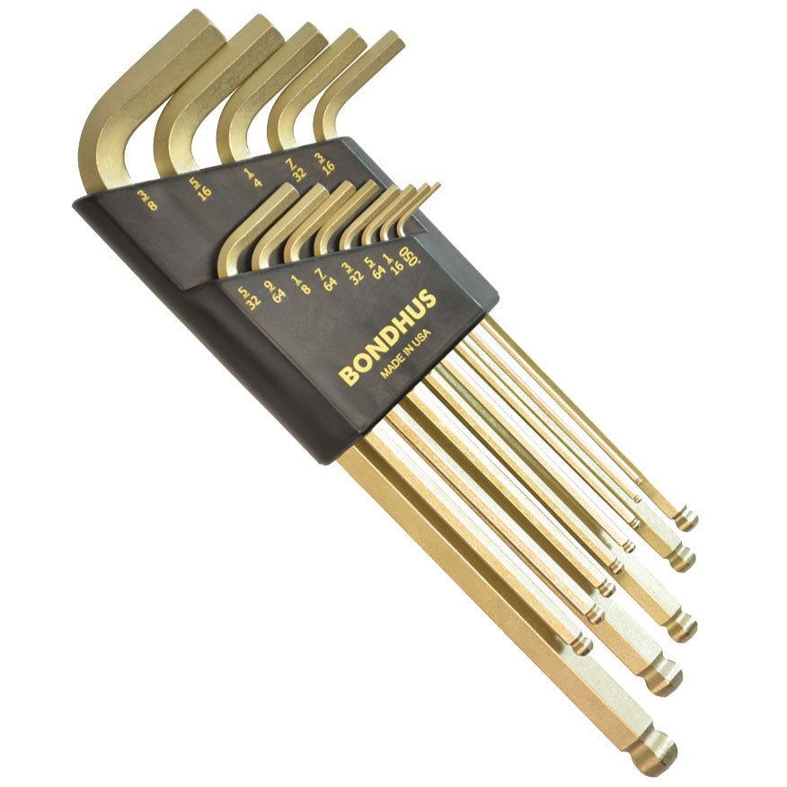 Bondhus 37937 Ball End Inch Hex Key Set 13 Pieces .050″ to 3/8″ with GoldGuard Finish Online