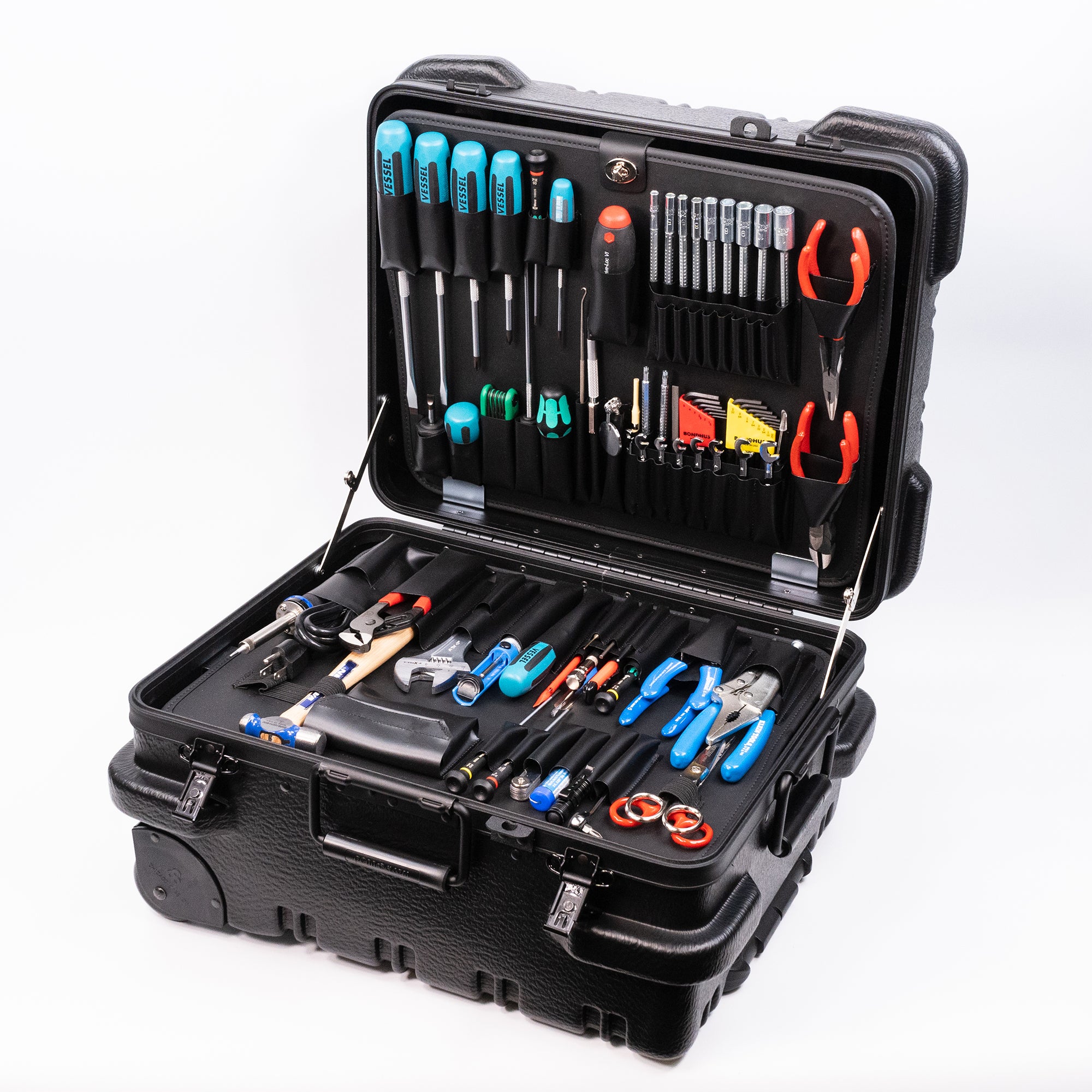 Crawford Premium Metric JIS Field Engineers Wheeled Tool Kit – 89MV-M350B in Wheeled Military Style 10″ Deep Case Online Sale