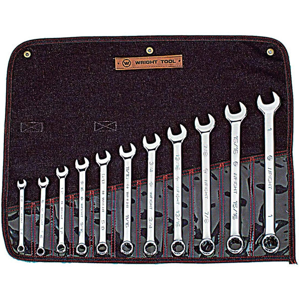 Wright Tool 911 11 Piece Combination Wrench Set (Inch) 3/8″ through 1″ Full Polish Finish Online now