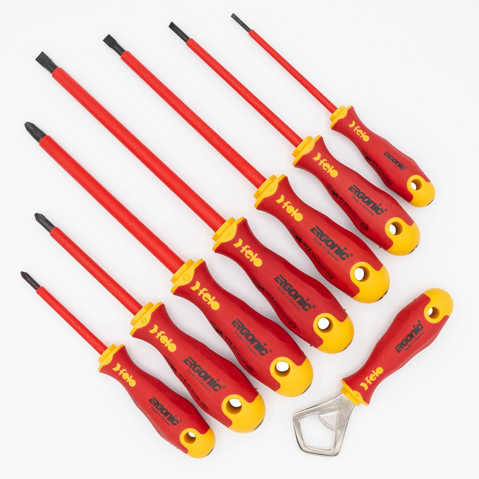 Felo 400VDE-7PBT Ergonic VDE Insulated 7 Piece Slotted & Phillips Screwdriver Set Fashion