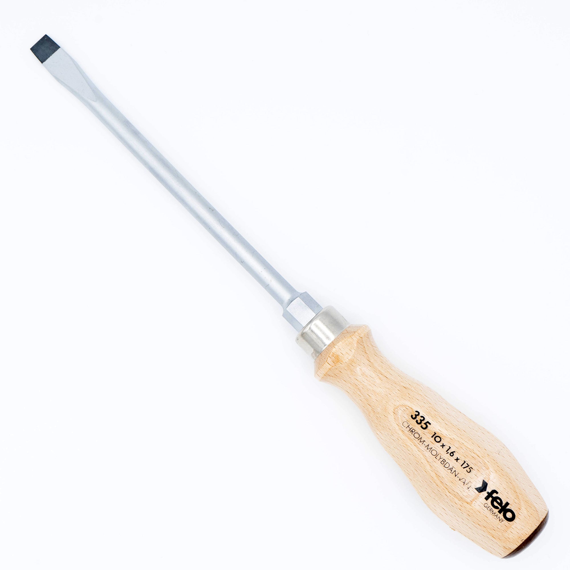 Felo 18047 Slotted 3/8″ (10mm) x 6″ Flat Blade Wood Handle Screwdriver Hot on Sale