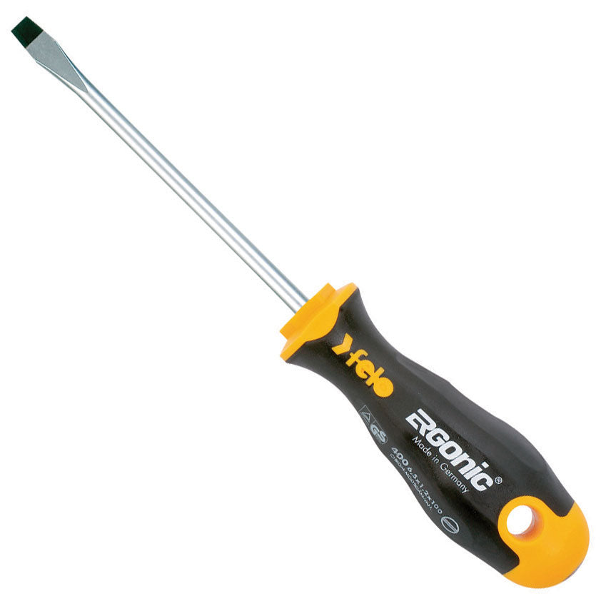 Felo 53627 Slotted 1/4″ (6.5mm) x 4″ (100mm) Flat Blade Ergonic Screwdriver on Sale