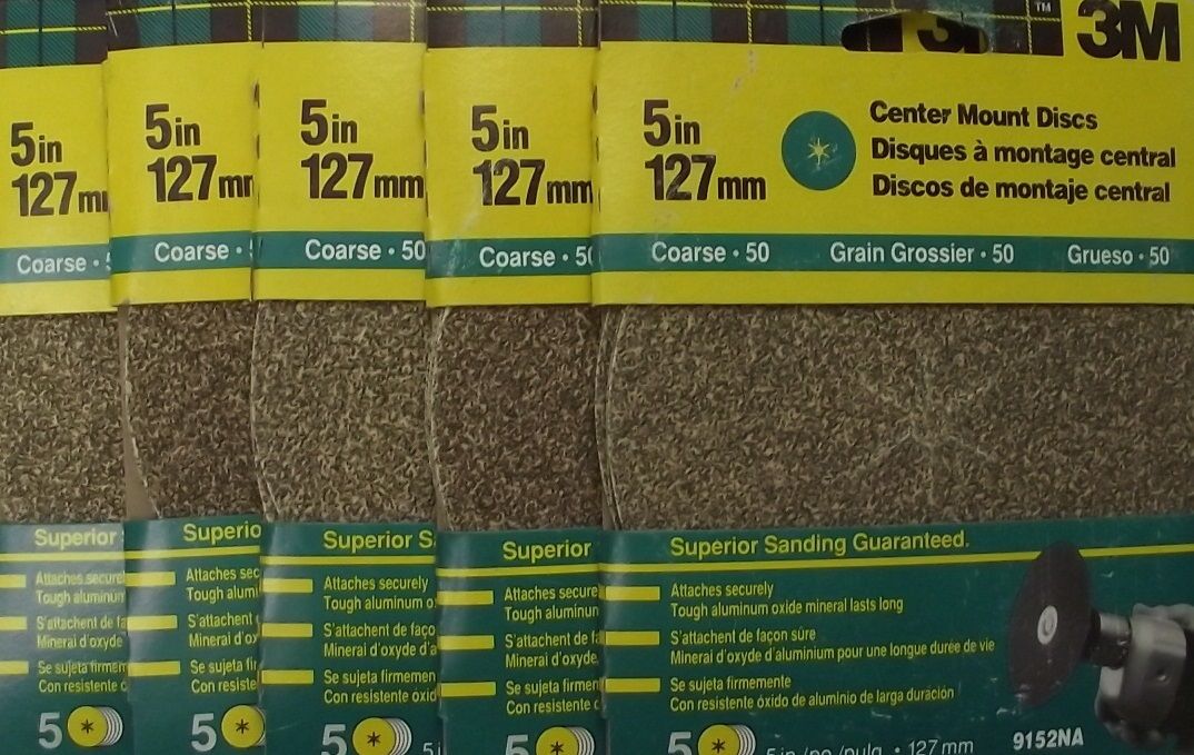 3m 9152NA 5″ Center Mount Sanding Discs Sandpaper 50 Grit 25 Discs 5-5 Packs Online Sale