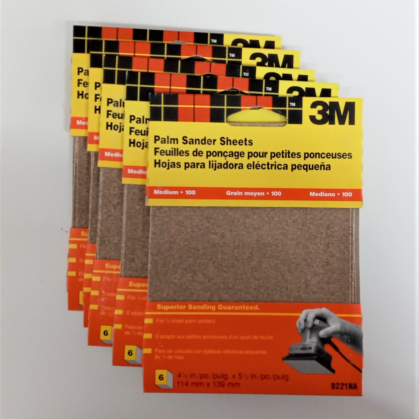 3M 4-1/2″ x 5-1/2 Palm Sander Sheets Medium Grit 9221NA 5-6pks Discount