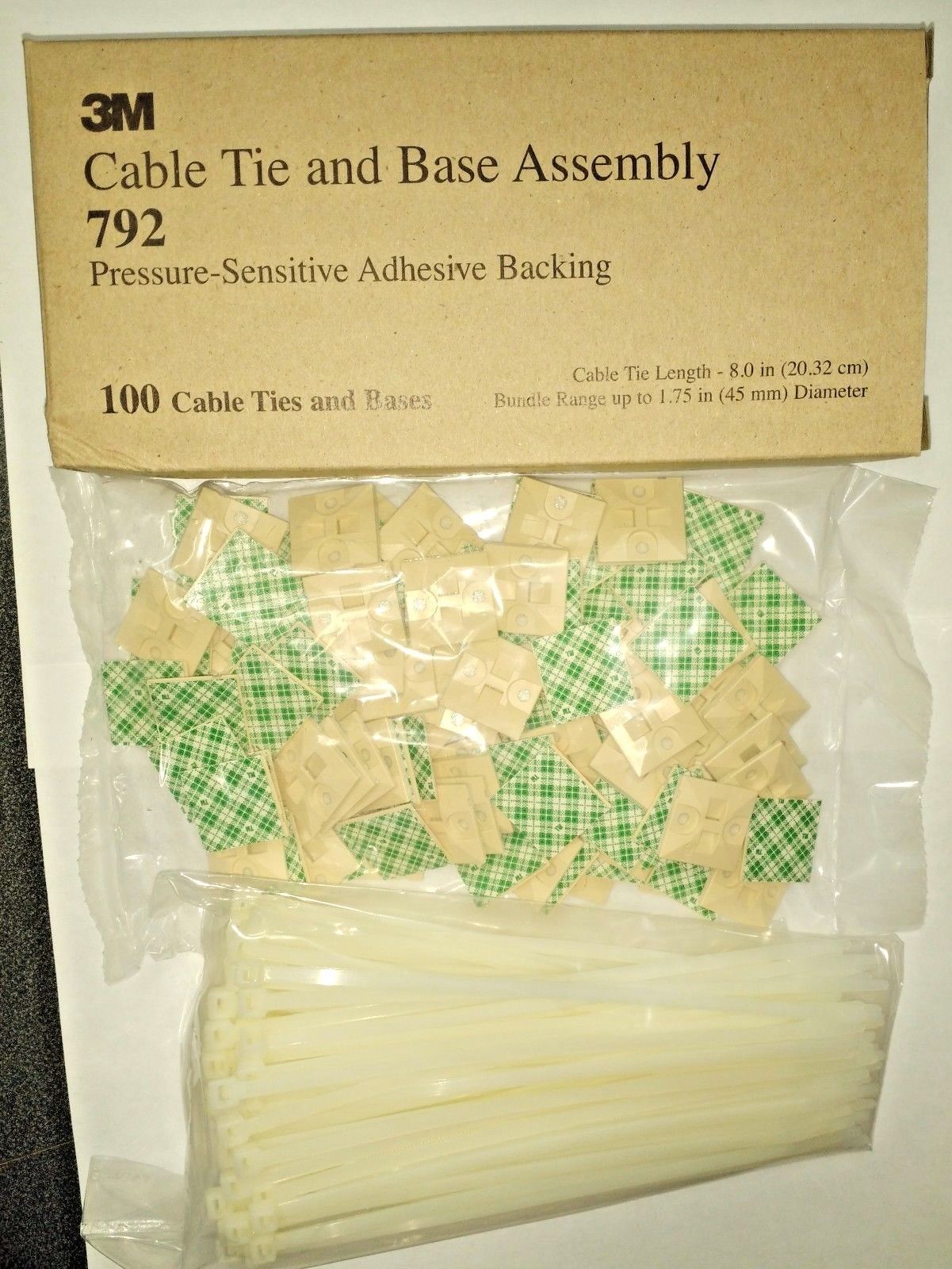 3M Cable Tie And Mounting Base Assembly #792 100 Pieces USA Online now