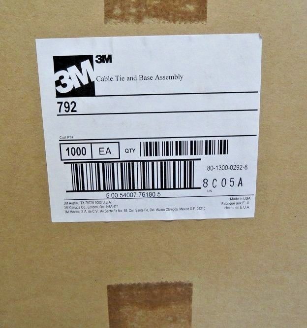 3m Cable 792 Tie And Mounting Base Assembly 1000 Pieces USA on Sale