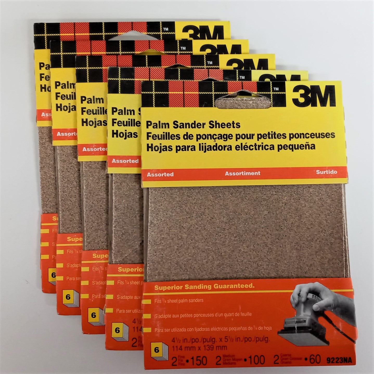 3M 4-1/2″ x 5-1/2 Palm Sander Sheets Assorted Grit 9223NA 5-6pks Sale