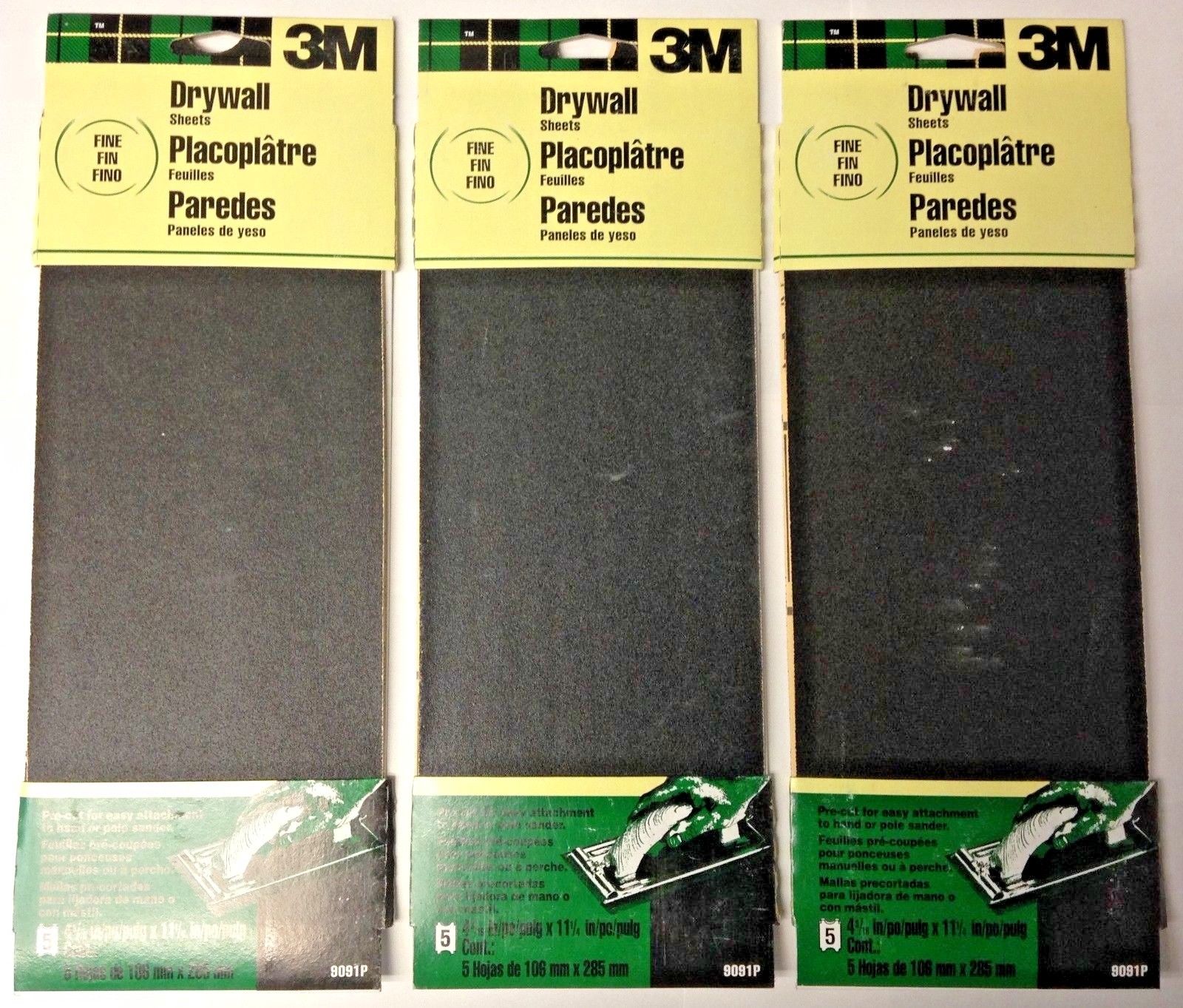 3M 9091P 4-3/16″ x  11-1/4″ Fine Drywall Sanding Sheets 3 Packs of 5 (15 Sheets) Online now