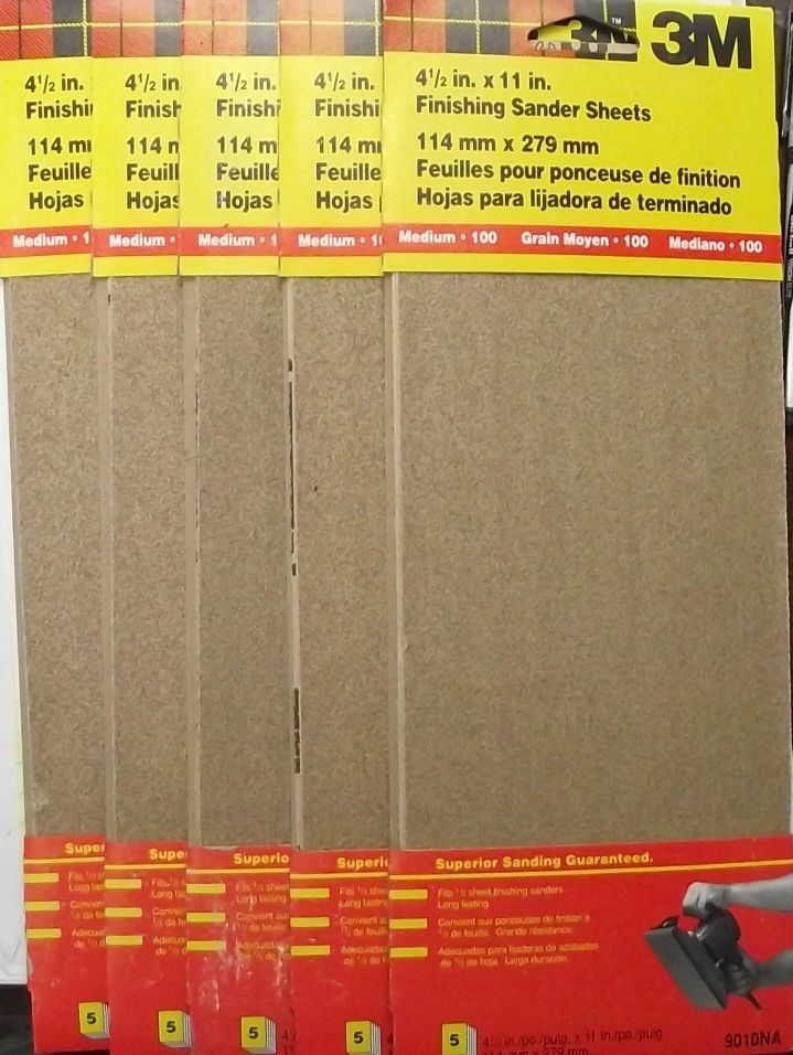 3M 9010NA 1/3 Sheet Clamp On Sandpaper 100 Grit 5pcs. x 5Packs 25 Sheets Online now
