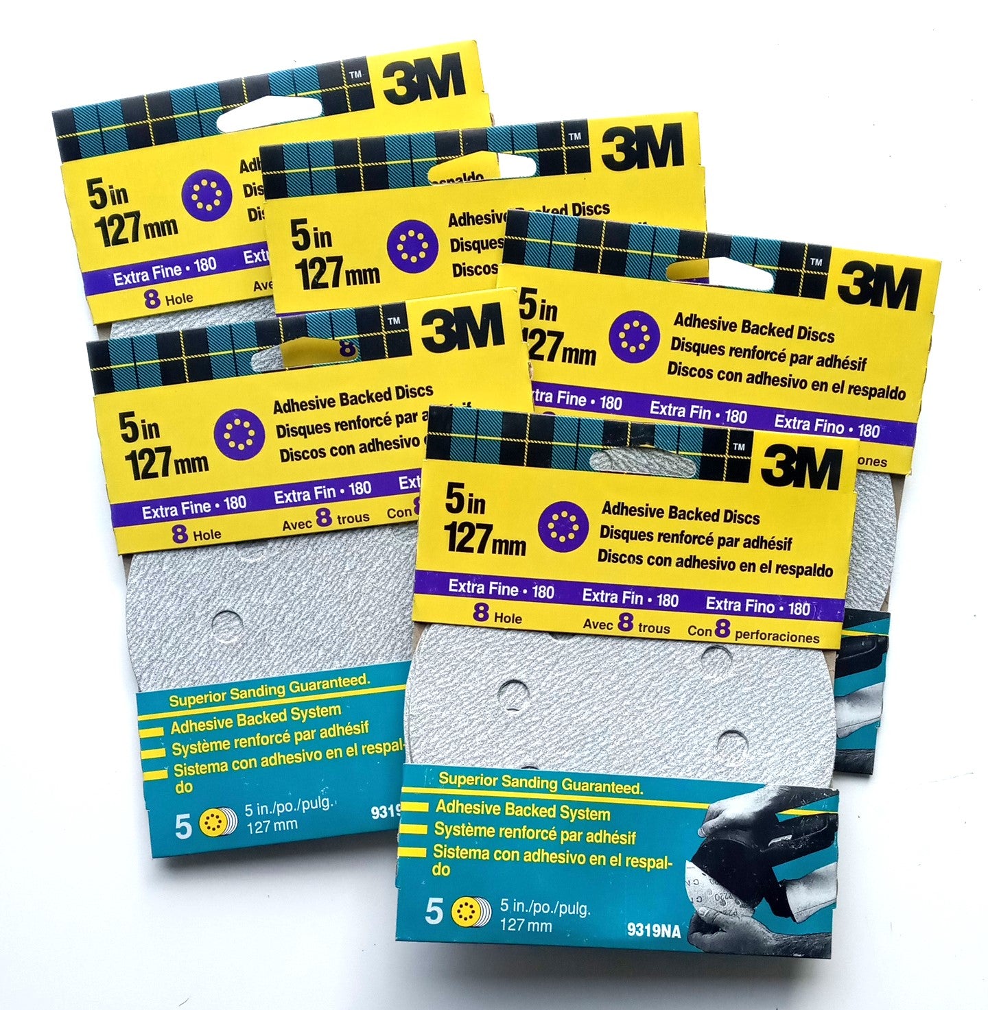 3m 5″ 8 Hole Sanding Discs Sandpaper 180 Grit 25 Discs 5-5 Packs 9319NA Online