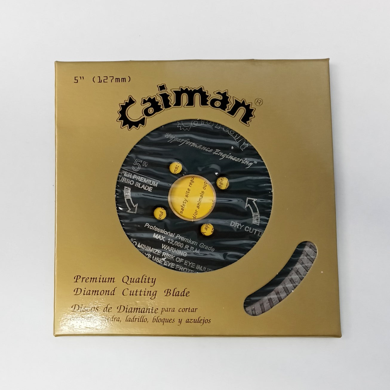 Caiman 11150 5″ Premium Turbo Diamond Saw Blade 8mm Rim Height 5/8″ – 7/8″ Arbor Supply