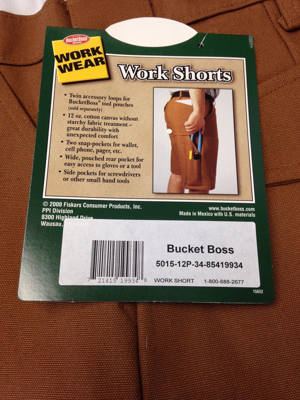 Bucket Boss Brown Work Shorts 32 Waist 5015 Fashion