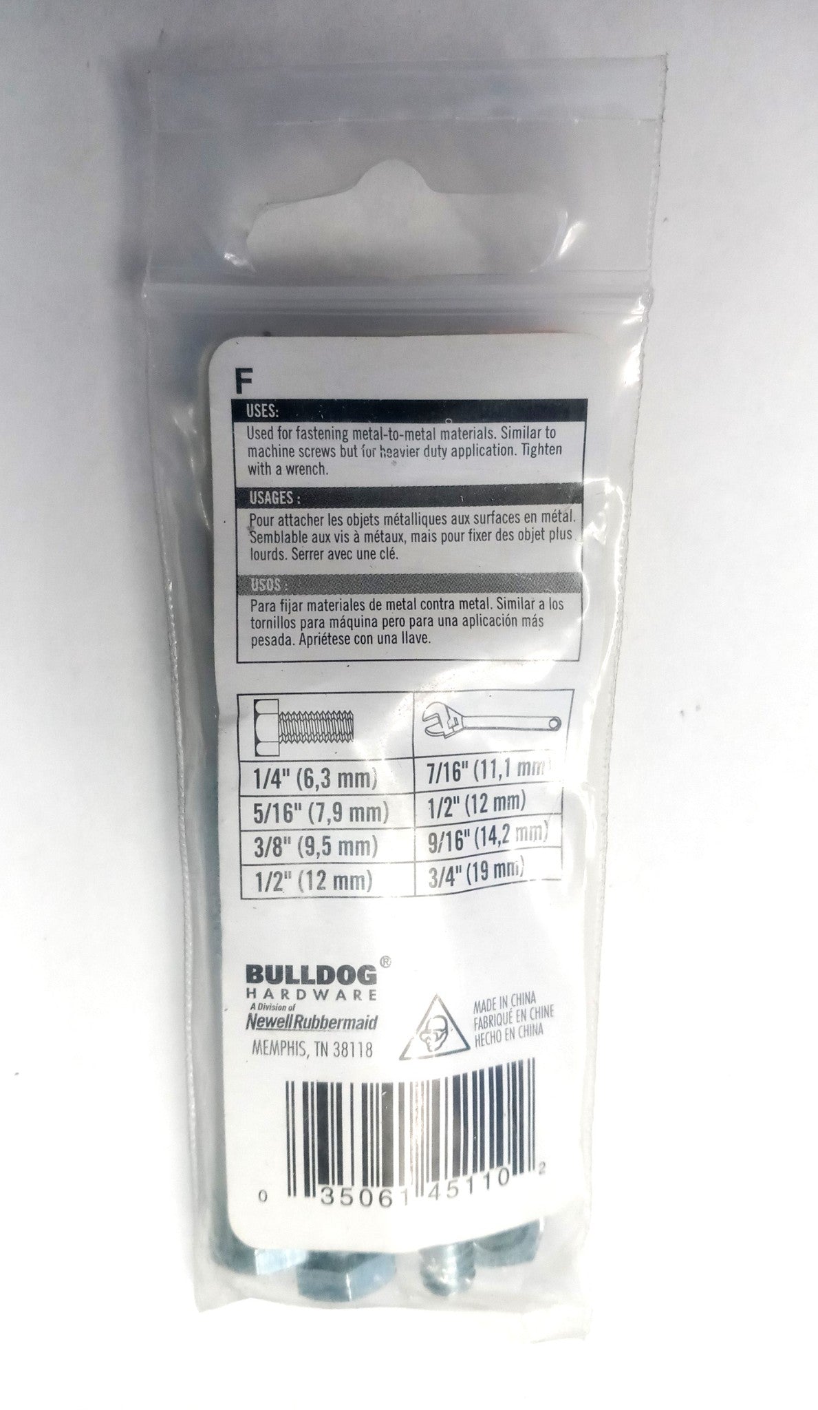 Bulldog B-15 145110 4pcs Hex Head Bolts 1/4″-20 x 2″ Sale