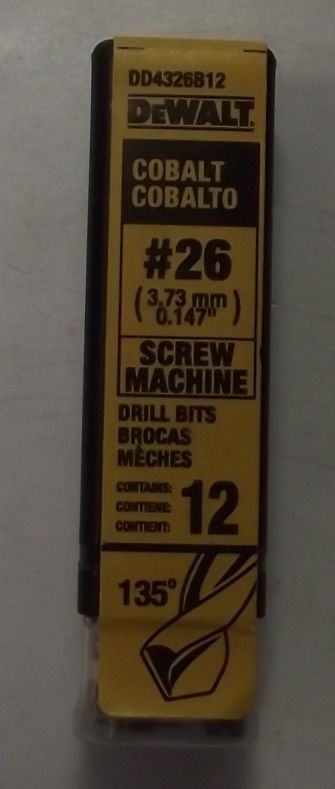DeWalt DD4326B12 #26 Wire Cobalt Screw Machine Drill Bits Germany 12 Pack Online now