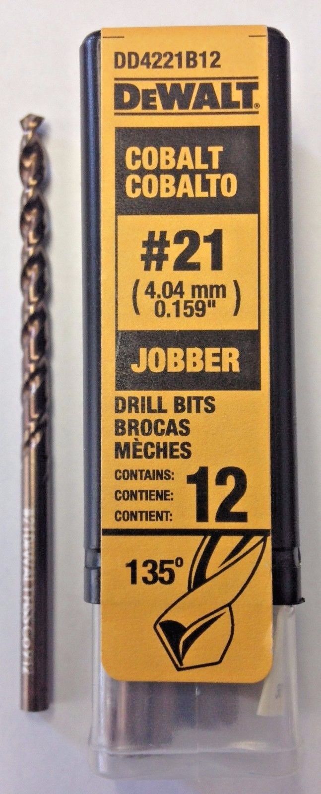 DeWalt DD4221B12 #21 Wire Cobalt Jobber Drill Bits 12 Pack Germany Online Sale