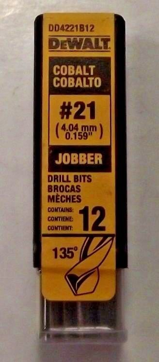 DeWalt DD4221B12 #21 Wire Cobalt Jobber Drill Bits 12 Pack Germany Online Sale