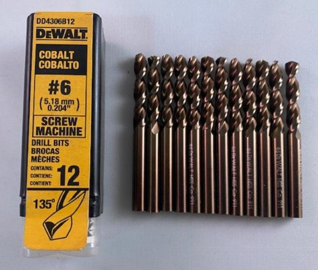 DeWalt DD4306B12 #6 Cobalt Screw Machine Drill Bits 12 Bits Germany Online now