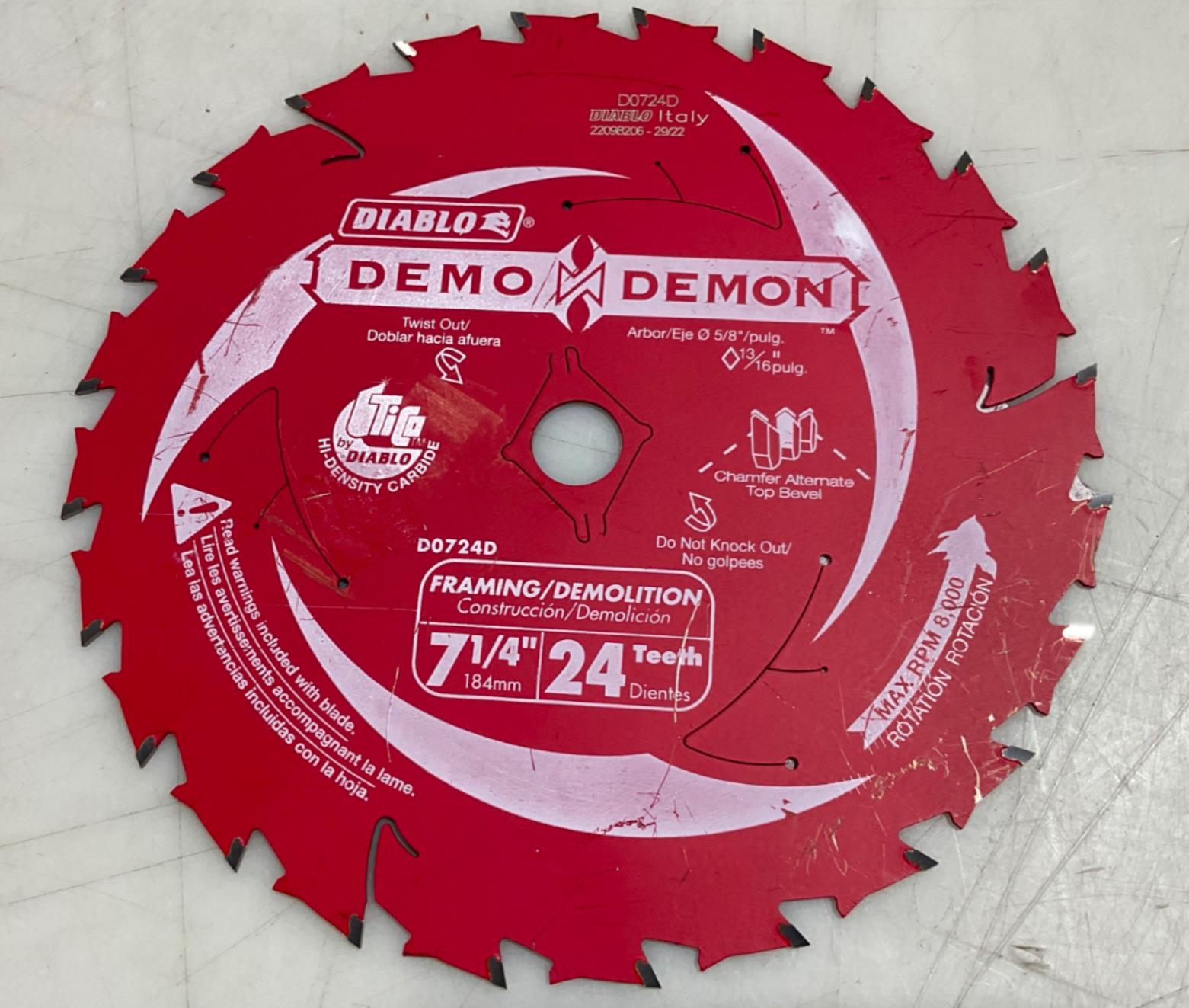 Diablo D0724D 7-1/4″ x 24T Framing/Demolition Saw Blade Online