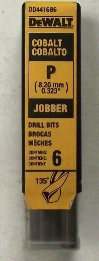 DeWalt DD4416B6 P Cobalt Lettered Jobber Drill Bits 6 Pack Germany Hot on Sale