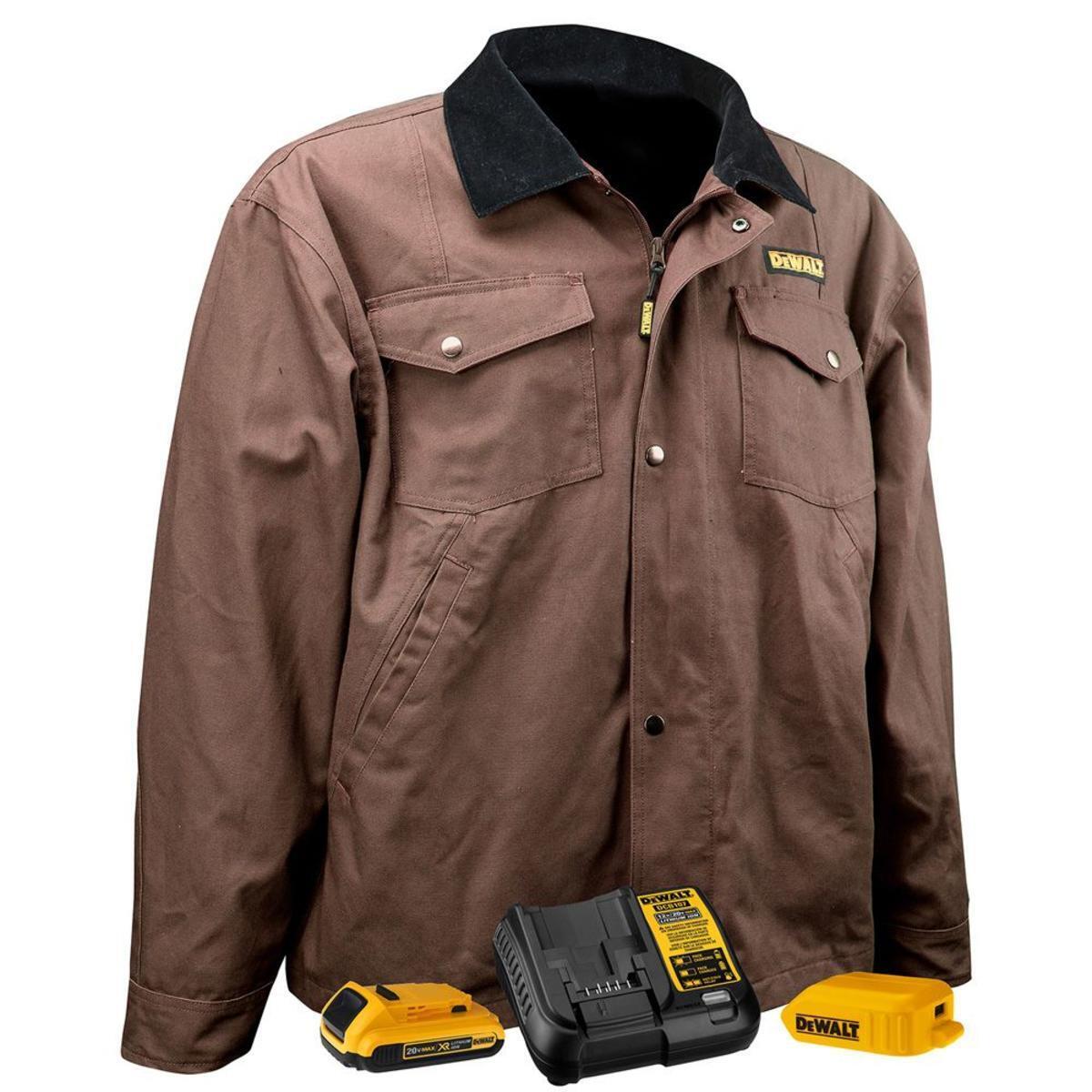 DeWalt DCHJ083TD1-M Tobacco Color 20V MAX Lithium Ion Barn Coat with Battery Kit Medium Online