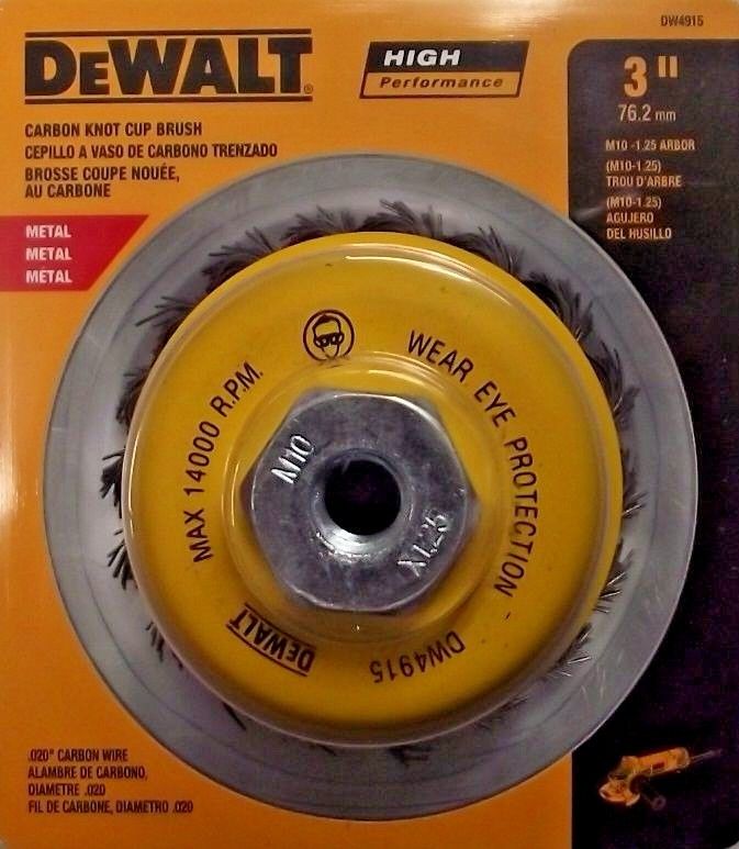 DEWALT DW4915 3-Inch by M10 by 1.25 Knotted Cup Brush/Carbon Steel .020-Inch on Sale
