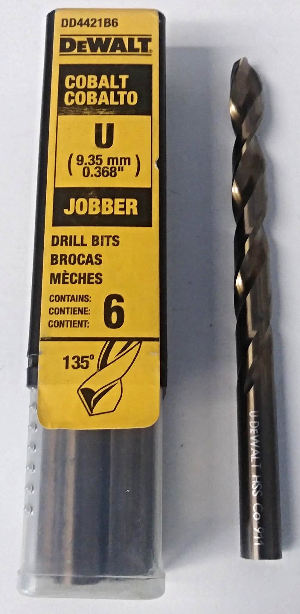 Dewalt DD4421B6 Letter U Cobalt Jobber Drill Bits 6 Pack Germany Online