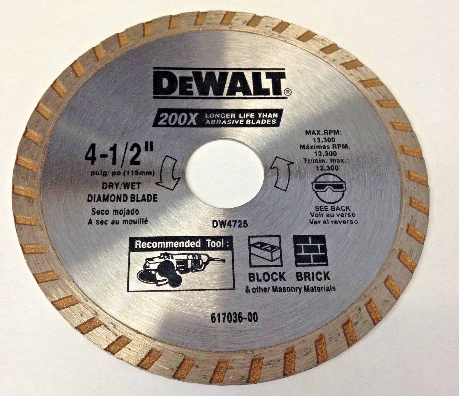 Dewalt DW4725 200X High Performance 4-1/2″ Cutting Continuous Rim Diamond Saw Online