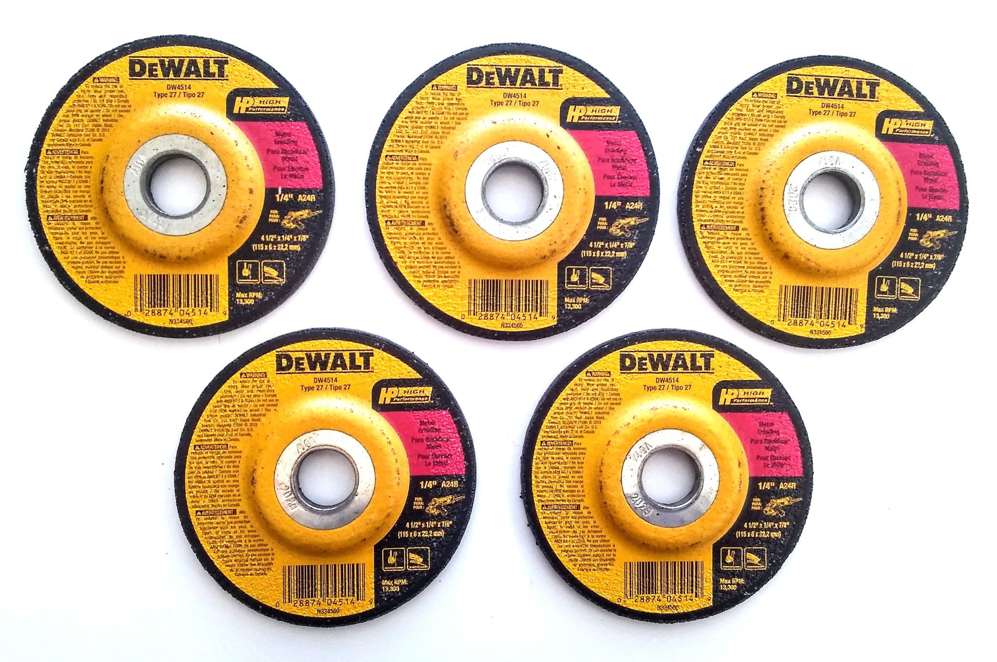 Dewalt DW4514 4-1/2″ x 1/4″ x 7/8″ A24R Metal Grinding Wheel Type 27 Canada/5pc Online Sale