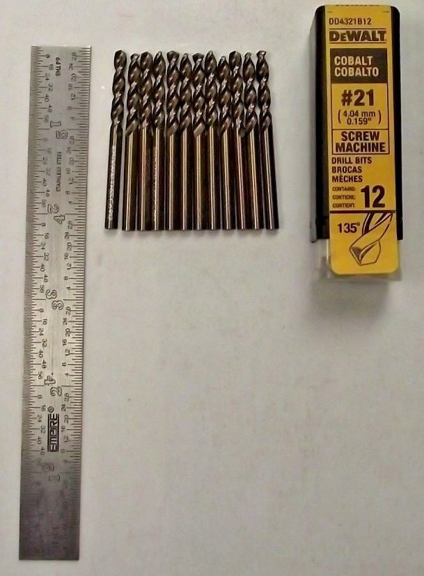 DeWalt DD4321B12 #21 Cobalt Screw Machine Drill Bits 12Pcs. Germany Hot on Sale