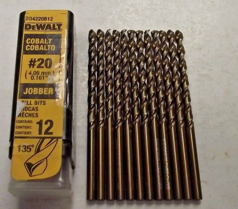 Dewalt DD4220B12 #20 CObalt Jobber Length Drill Bits 12 Pack Online Hot Sale