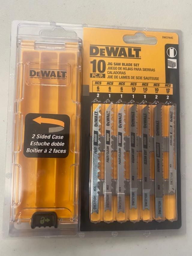Dewalt DW3744C Jig Saw Blade Set with case (U shank), 10 Pieces Online Sale