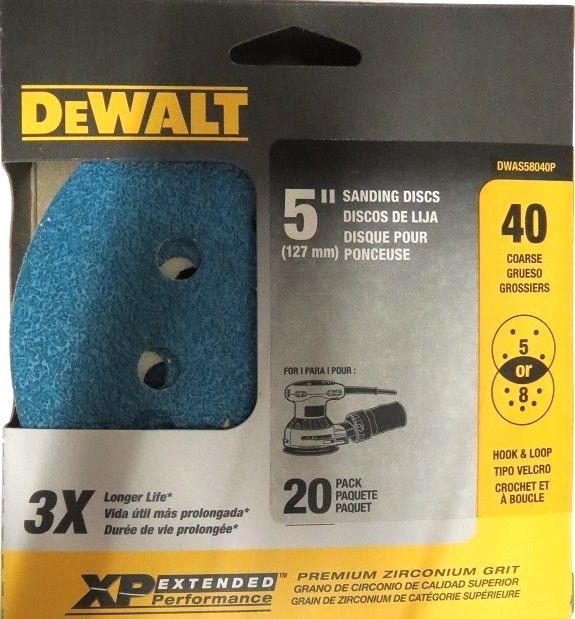 Dewalt DWAS58040P 5″ Sanding Discs 40 Grit 20 Pack on Sale