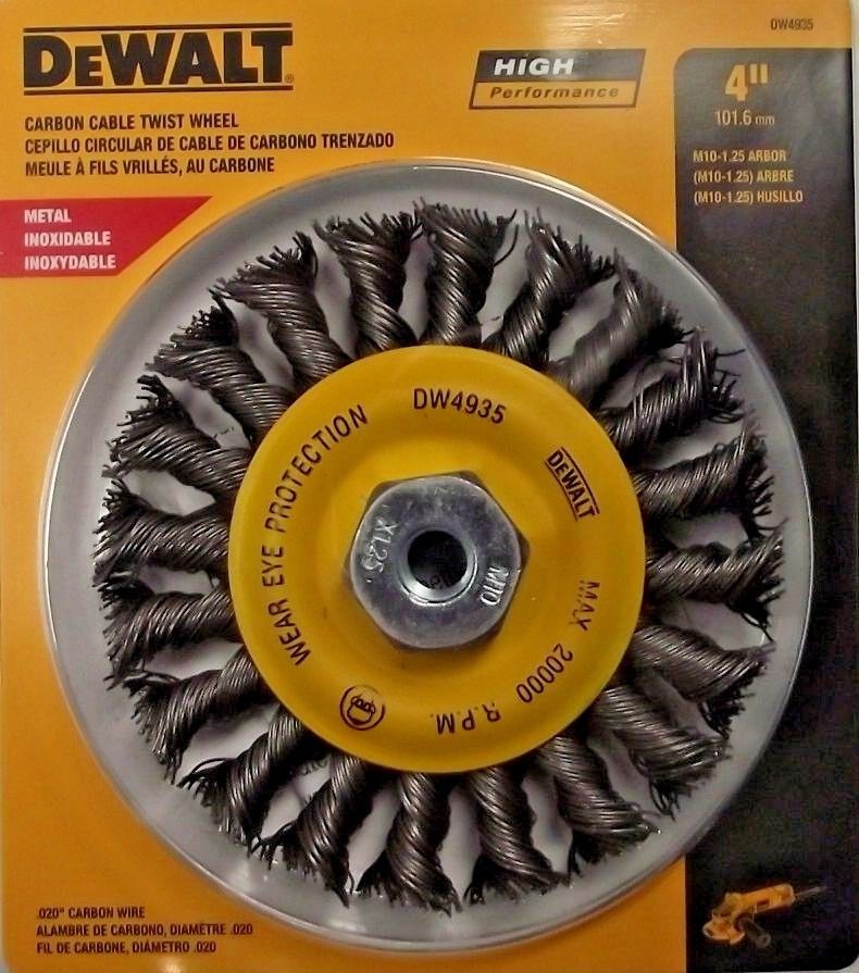 Dewalt DW4935 4″ Carbon Cable Twist Wire Wheel M10 x 1.25 Hot on Sale