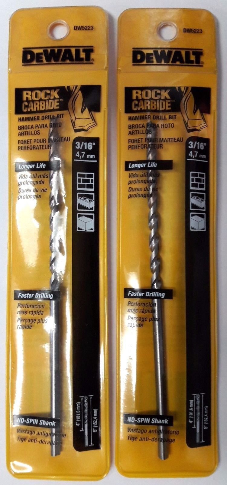 Dewalt DW5223 3/16″ Hammer Drill Bit Germany 2PKS Fashion